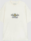 Drold Monsieur floral logo short sleeve t shirt TS148 CO001 CM cream - DROLE DE MONSIEUR - BALAAN 2