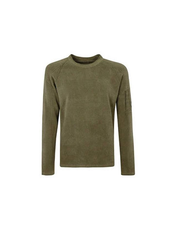 Men's Lens Wappen Crew Neck Knit Top Khaki - CP COMPANY - BALAAN 1