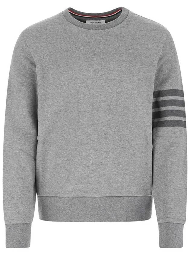 4 Bar Tonal Crew Neck Sweatshirt Grey - THOM BROWNE - BALAAN 2