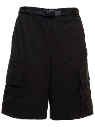 Cargo Belt Bermuda Shorts Black - OFF WHITE - BALAAN 1