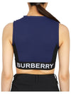 TB Logo Sportive Zip Up Top Sleeveless Blue - BURBERRY - BALAAN.