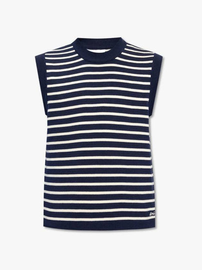 Embroided Sailor Knit Vest Navy - AMI - BALAAN 2