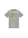 T Wash N Oversized Lies Logo Short Sleeve T-Shirt  Grey - DIESEL - BALAAN 1