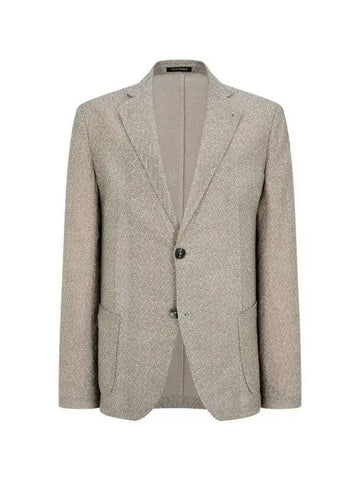 Men s Cotton Wool Chevron Single Jacket Beige 271617 - EMPORIO ARMANI - BALAAN 1