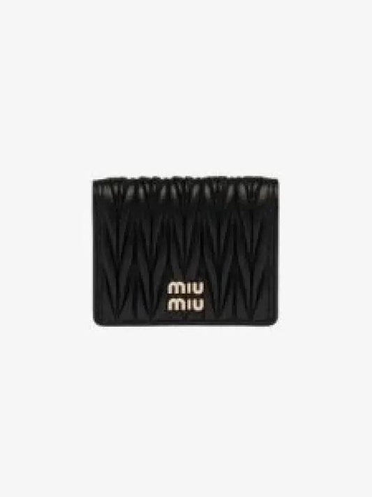 Matelasse Leather Half Wallet Black - MIU MIU - BALAAN 2