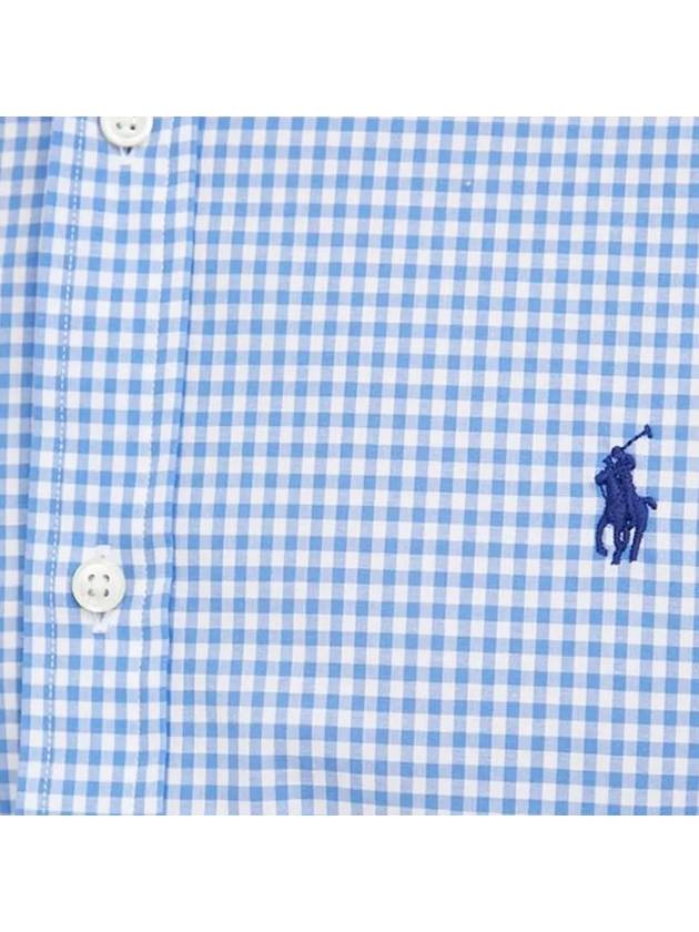 Pony Embroidery Check Long Sleeve Shirt Blue - POLO RALPH LAUREN - BALAAN.
