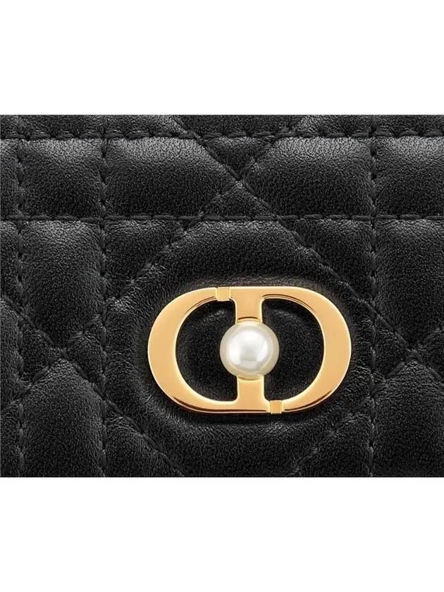 Jolie Hibiscus Cannage Lambskin Half Wallet Black - DIOR - BALAAN 6