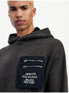 Logo Pocket Pull Over Hoodie Grey - ARMANI EXCHANGE - BALAAN 5