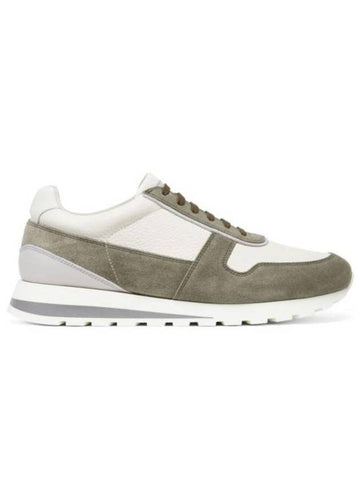 Suede Leather Low Top Sneakers Olive - BRUNELLO CUCINELLI - BALAAN 1