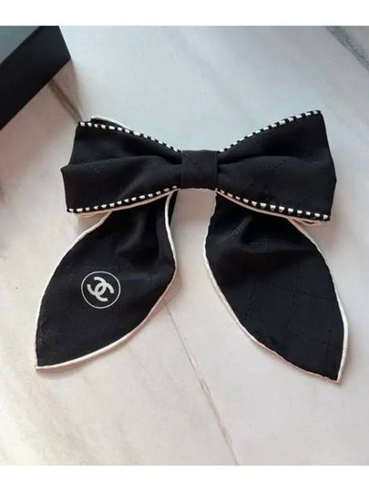 CC logo ribbon pin hair scrunchie big half up hairpin AA9560 - CHANEL - BALAAN 2