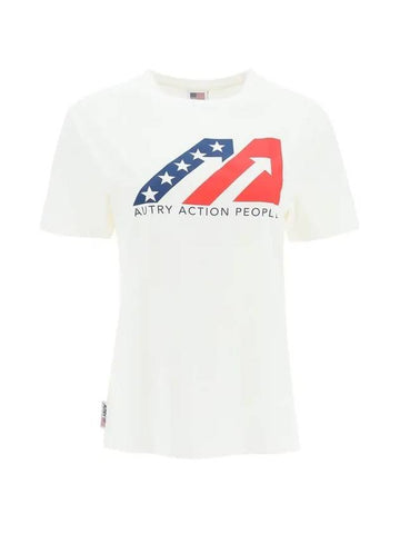 Iconic Logo Patch Short Sleeve T-Shirt White - AUTRY - BALAAN 1