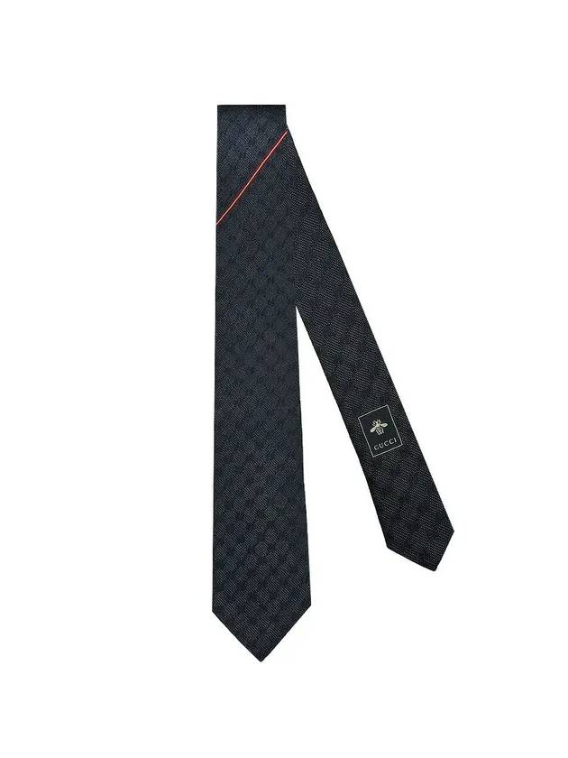 Monogram GG Logo Silk Tie Dark Grey - GUCCI - BALAAN.