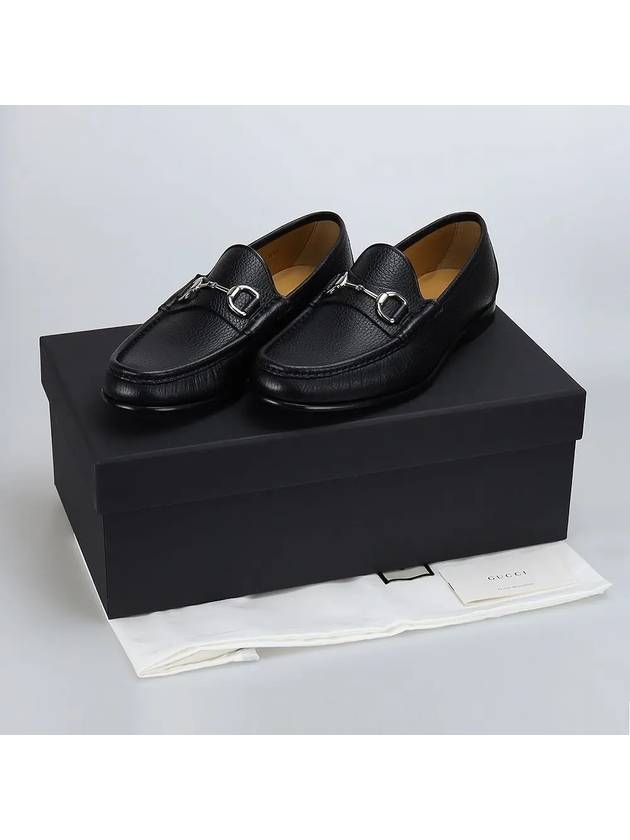 Horsesbit Nestor Grain Leather Loafers Black - GUCCI - BALAAN 7