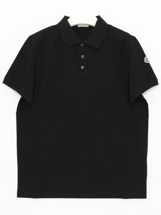 Men's Arm Logo Patch Polo Shirt Black - MONCLER - BALAAN 4