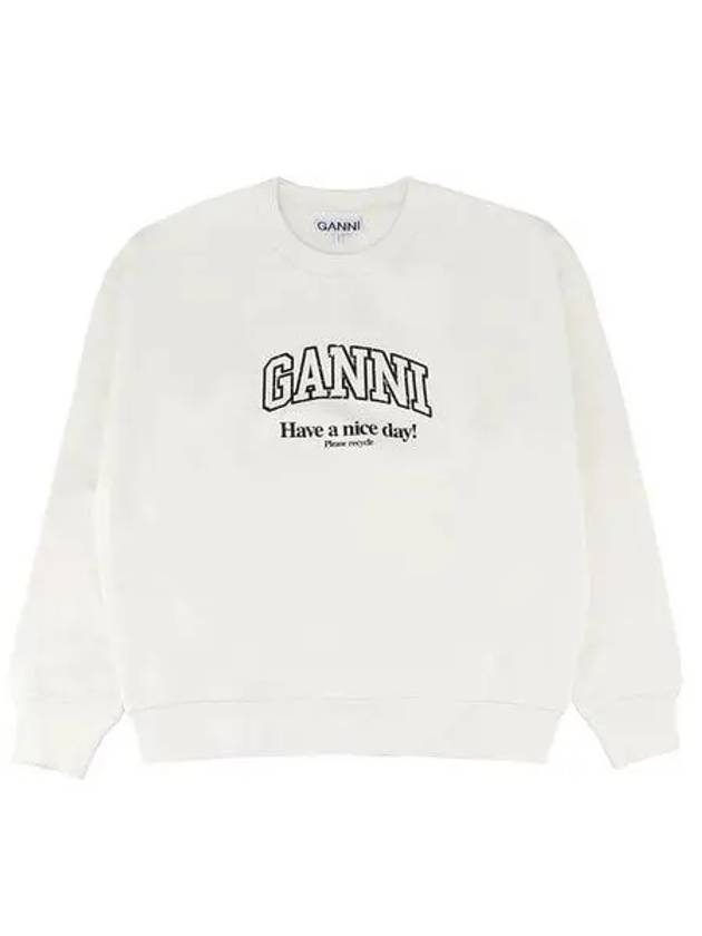 Logo Print Sweatshirt White - GANNI - BALAAN 2