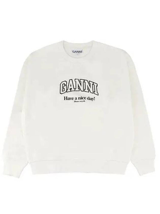 Logo Print Sweatshirt White - GANNI - BALAAN 2