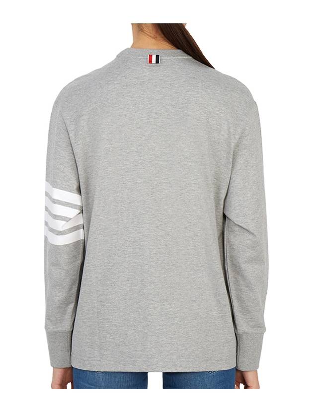 Engineered 4 Bar Medium Weight Jersey Oversized Long Sleeved T-Shirt Light Grey - THOM BROWNE - BALAAN 6