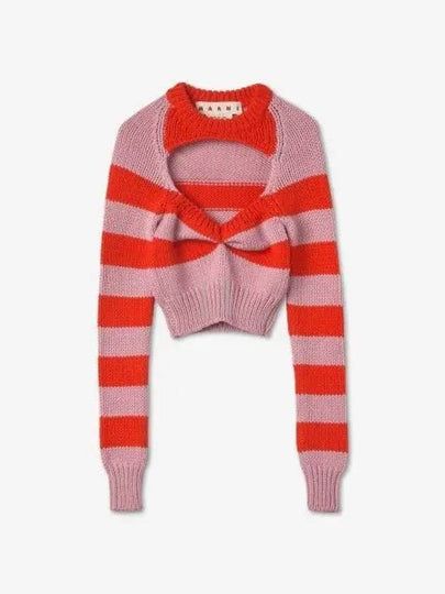 Cut-Out Striped Knit Top Red - MARNI - BALAAN 2