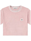 Logo Patch Chest Short Sleeve T-Shirt Antique Pink - STONE ISLAND - BALAAN 5