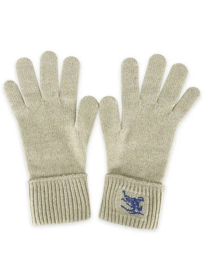 Embroidered Cashmere Gloves Green - BURBERRY - BALAAN 2