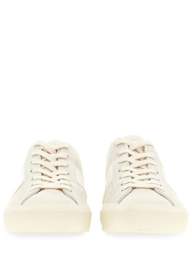 Suede Low Top Sneakers Marble Cream - TOM FORD - BALAAN 7