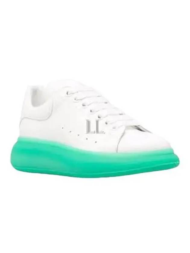 Oversized Leather Low-Top Sneakers Green White - ALEXANDER MCQUEEN - BALAAN 2