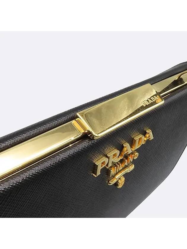 1BK046 Black Saffiano City Gold Logo Light Frame Cross Bag - PRADA - BALAAN 5