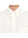 Embroid Logo Button Down Wind Long Sleeve Shirt White - NANAMICA - BALAAN 7