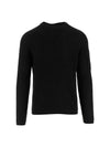 Ribbed Wool Blend Knit Top Black - CP COMPANY - BALAAN 1