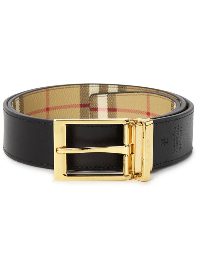 Engraved Logo Reversible Leather Belt Beige - BURBERRY - BALAAN 3