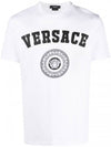 Logo Print Short Sleeve T-Shirt White - VERSACE - BALAAN 1