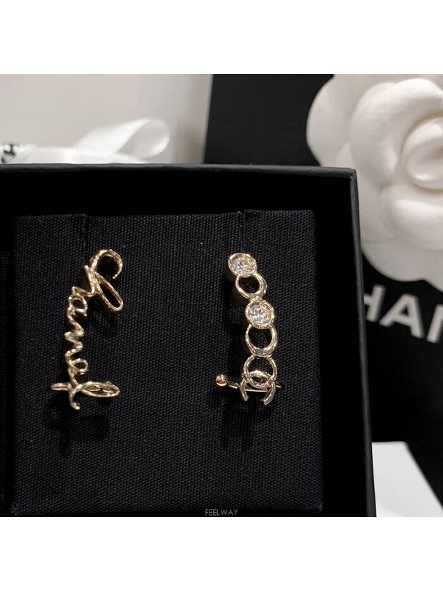 Lettering gold crystal ear cuff - CHANEL - BALAAN 4