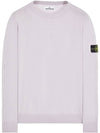 Wappen Patch Crew Neck Soft Cotton Knit Top Pastel Pink - STONE ISLAND - BALAAN 2