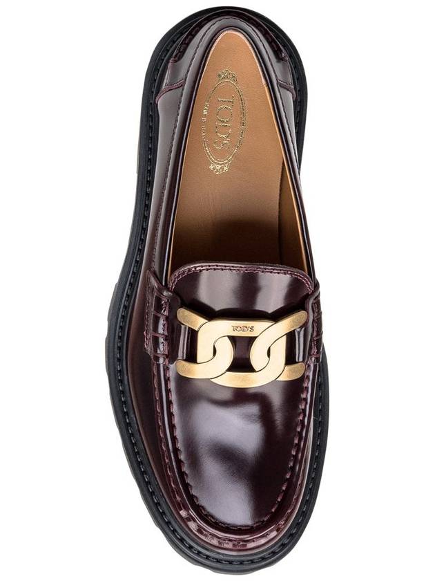 Women's Kate Metal Chain Leather Loafer Brown - TOD'S - BALAAN 5