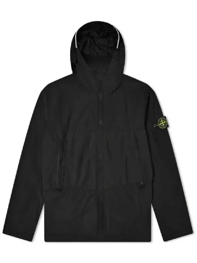 Wappen Patch Skin Touch Nylon TC Hooded Jacket Black - STONE ISLAND - BALAAN 1