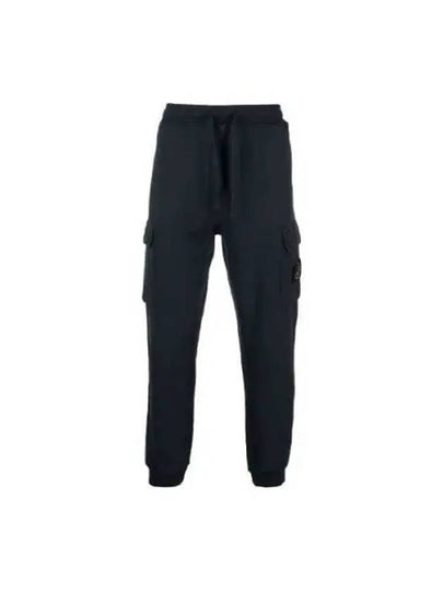 Garment Dyed Cotton Fleece Track Pants Navy - STONE ISLAND - BALAAN 2