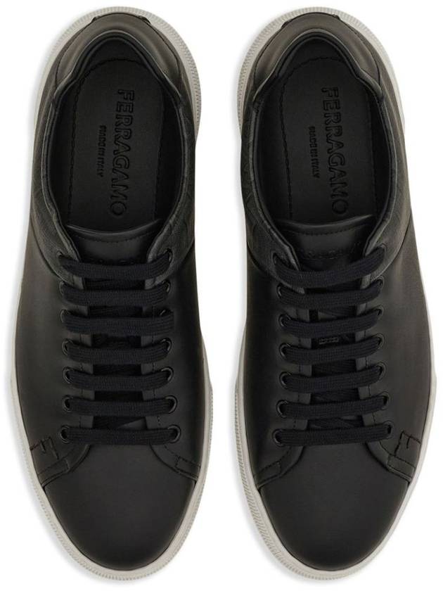 Salvatore Ferragamo Leather And Jacquard Fabric Monogram Clayton Sneakers Shoes - SALVATORE FERRAGAMO - BALAAN 5