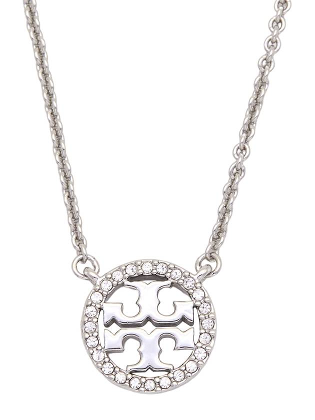 Miller Pave Logo Delicate Necklace Silver - TORY BURCH - BALAAN 6