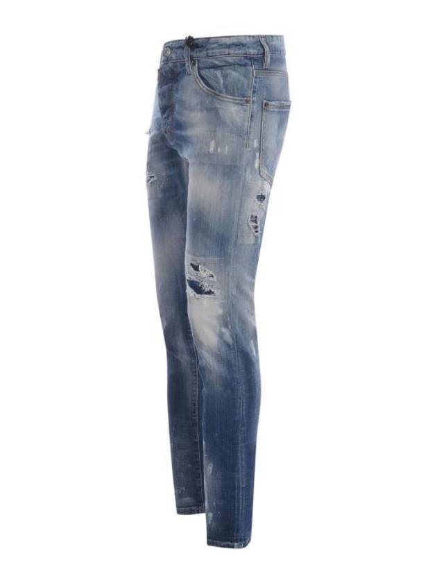 Distressed Washed Slim Jeans Blue - DSQUARED2 - BALAAN 4