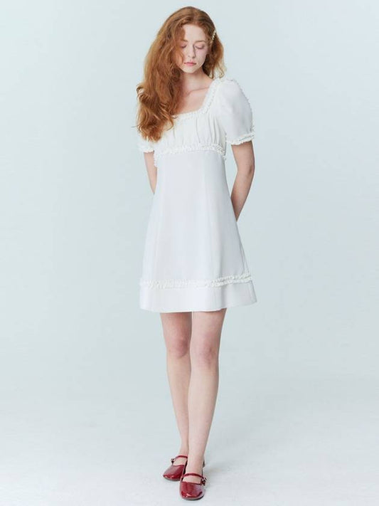 Frill mini dress_Ivory - OPENING SUNSHINE - BALAAN 1