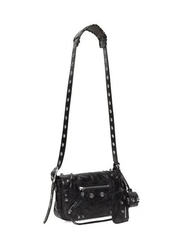 Zipper Stud Arena Lambskin Shoulder Bag Black - BALENCIAGA - BALAAN 3