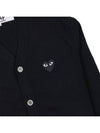 Men's Black Heart Wappen Wool Cardigan P1N024 BLACK - COMME DES GARCONS - BALAAN 6