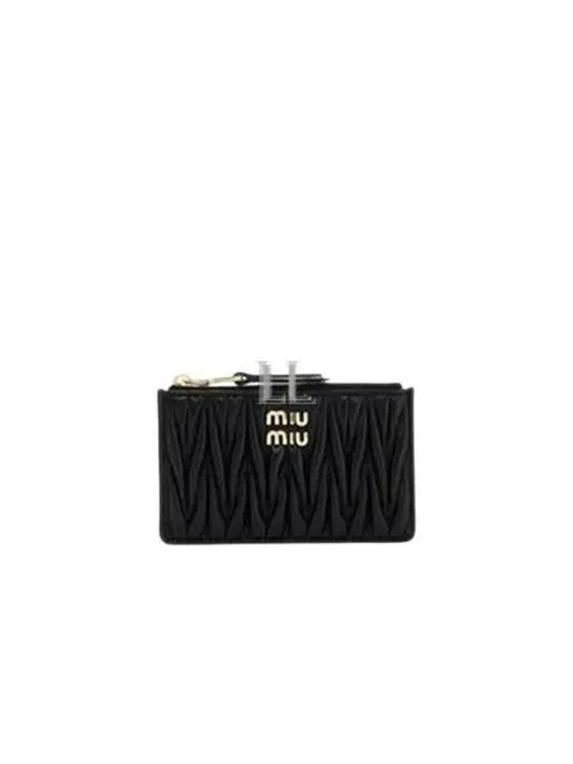 Matelasse Leather Card Wallet Black - MIU MIU - BALAAN 2