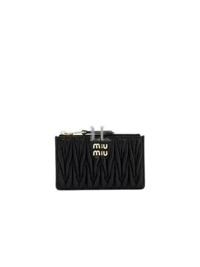 Matelasse Leather Card Wallet Black - MIU MIU - BALAAN 2