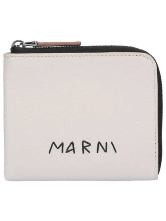 Logo Zip Around Wallet Ivory - MARNI - BALAAN 1