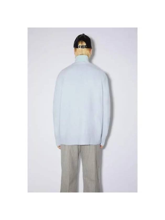 V-neck Wool Cashmere Knit Top Light Blue - ACNE STUDIOS - BALAAN 4