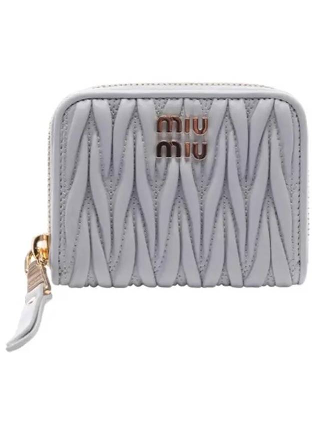 Matelasse Nappa Leather Coin Wallet Grey - MIU MIU - BALAAN 2