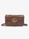 Gold Plated GG Marmont Matelasse Small Shoulder Bag Brown - GUCCI - BALAAN 2