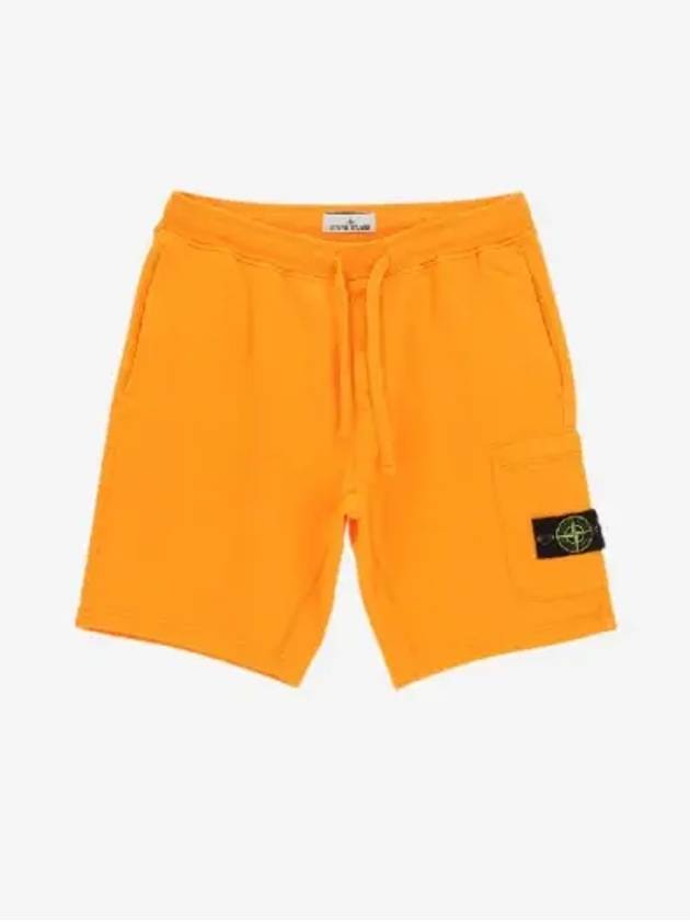 Wappen Patch Pocket Drawstring Shorts Orange - STONE ISLAND - BALAAN 3