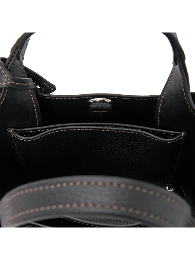 Micro Leather Tote Bag Black - TOD'S - BALAAN 11